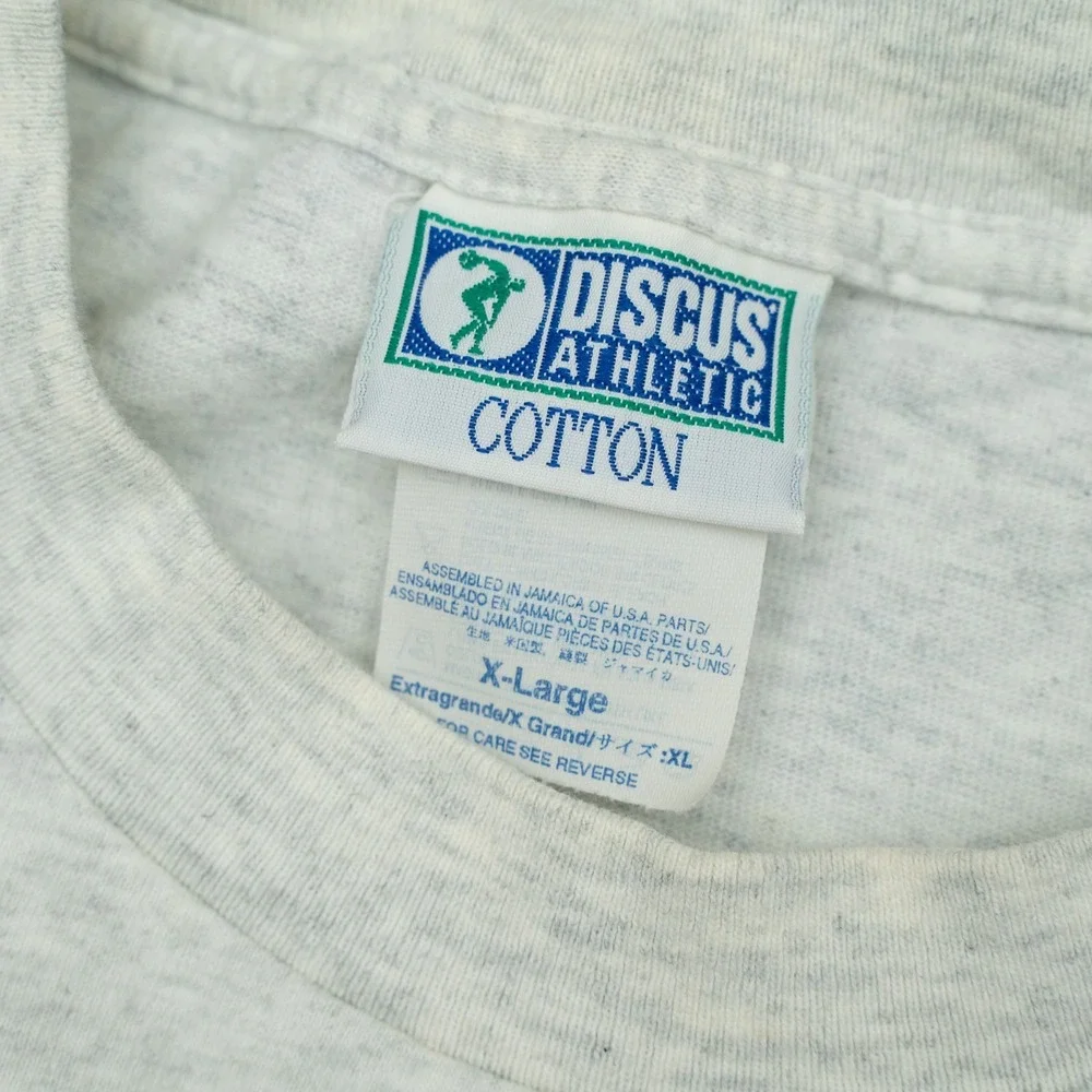 VTG Discus Sports Villa Park Baseball Short Sleeve Shirt heather grey 80s 90s XL